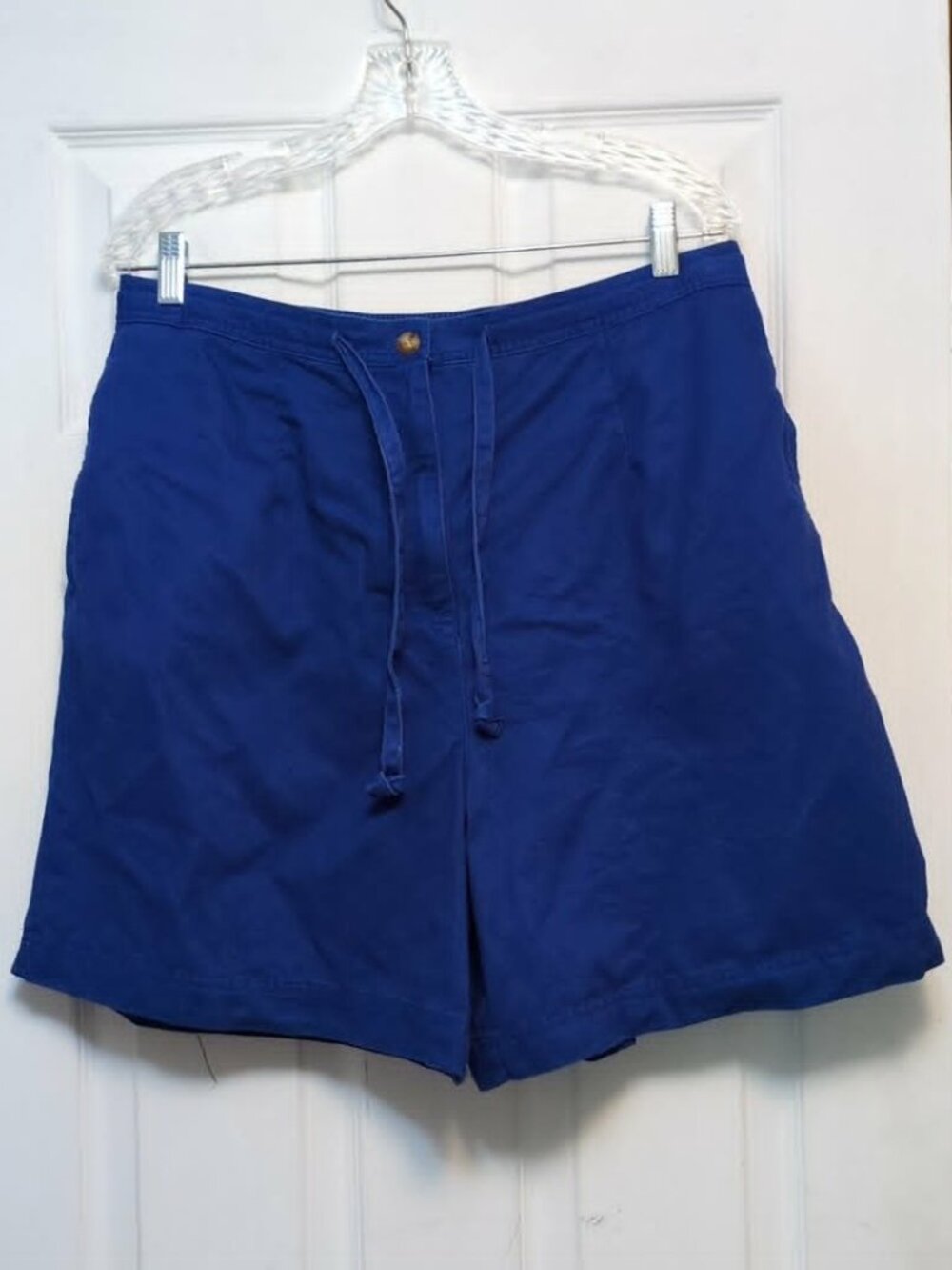 Vintage Karen Scott Sport Royal Blue Walking Shorts Size 16 Cotton Pockets Chino